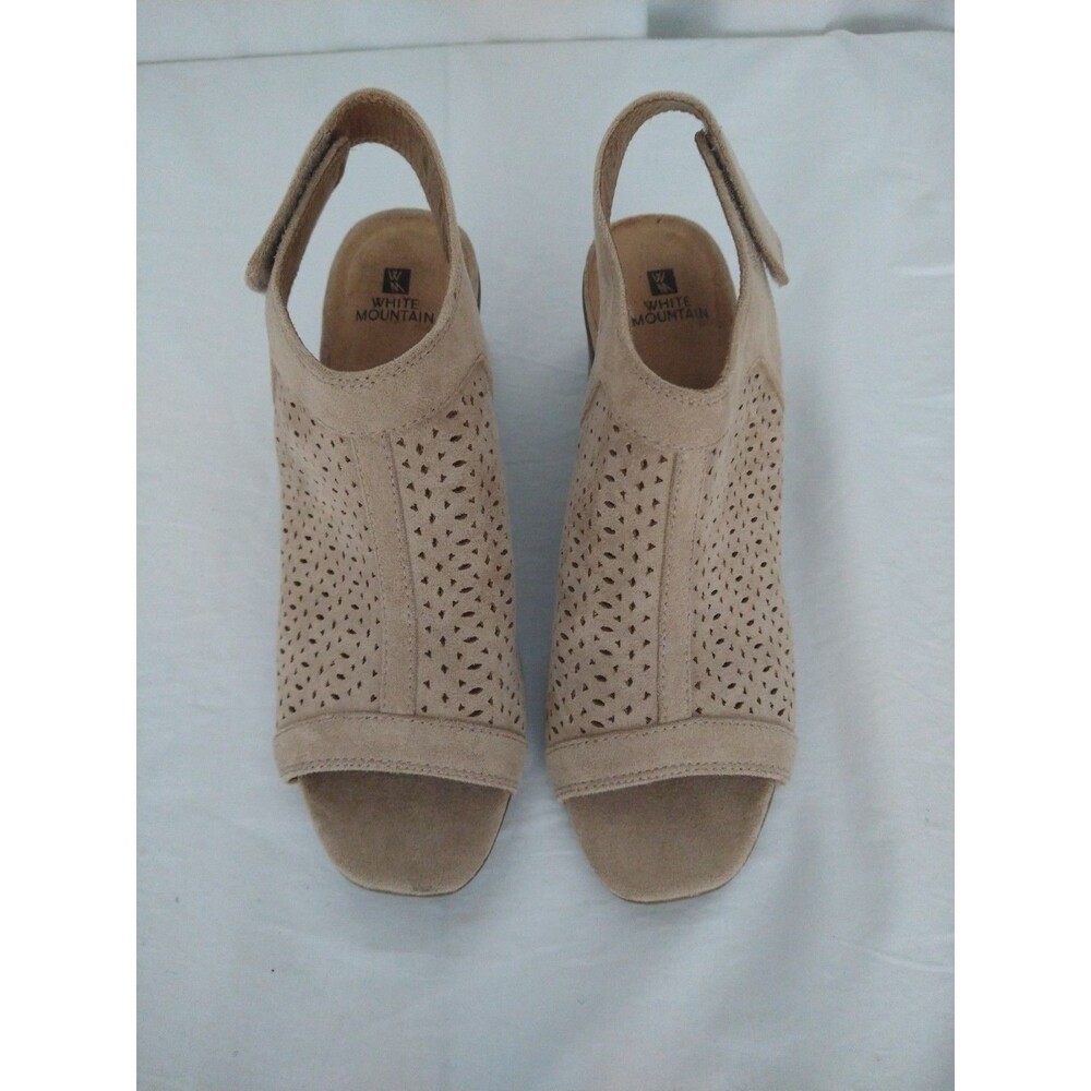White Mountain Womens Size 9M Tan Sandals Beige Brown Heels